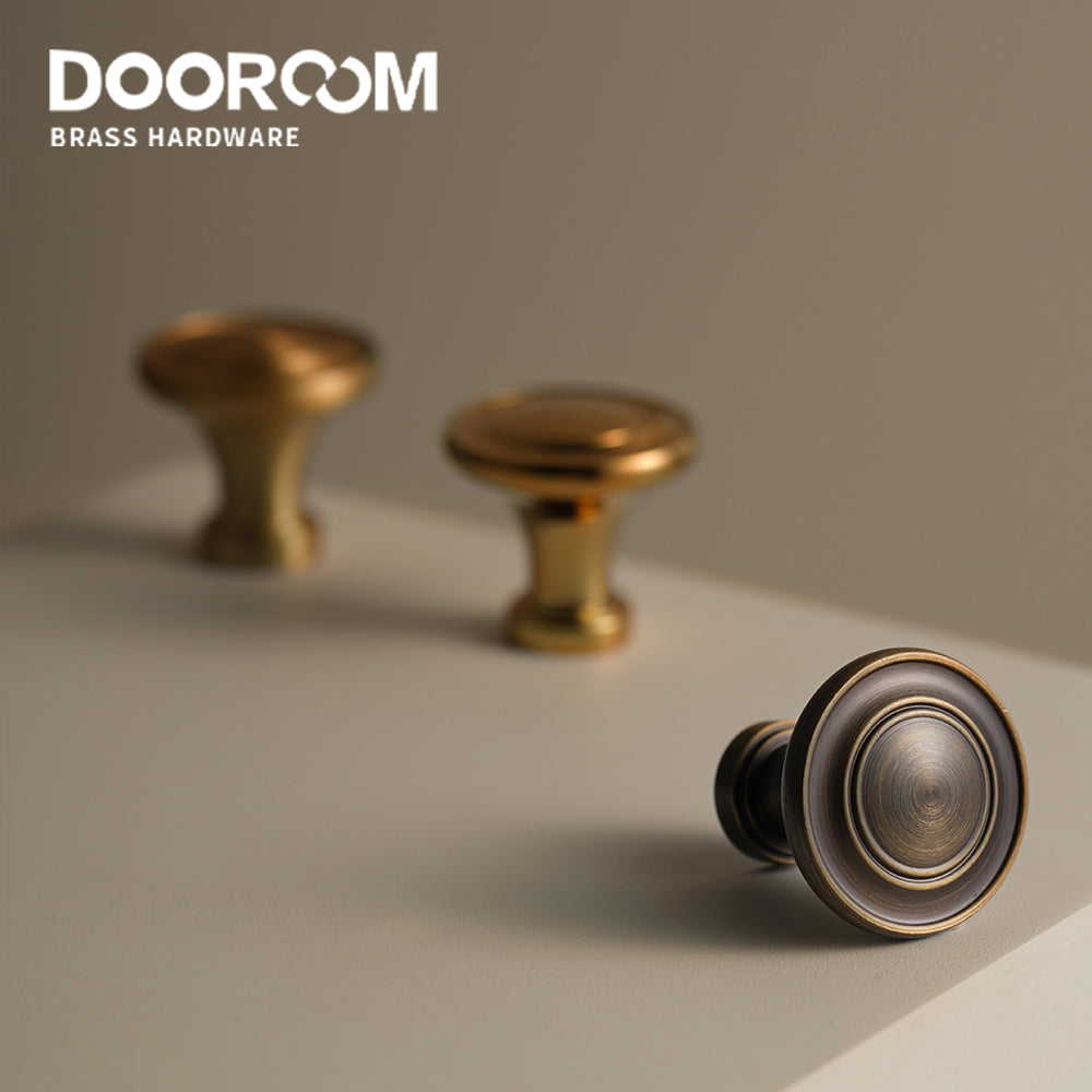 Dooroom Solid Brass Handle Superior Quality Wardrobe Cabinet Round Drawer Knob Mushroom Type Porcelain Bling Single Hole Handle DOOROOM