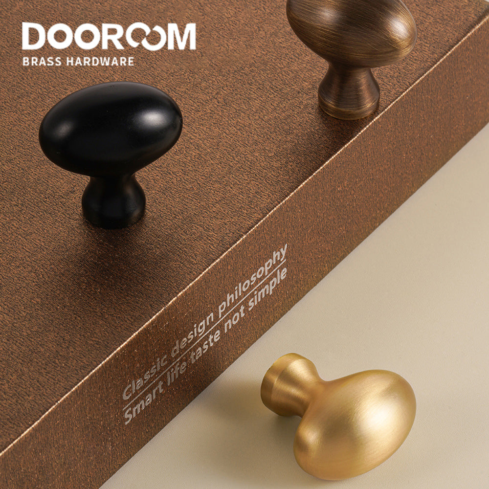 Dooroom Brass Egg Furniture Handles Wardrobe Dresser Cupboard Cabinet Door Drawer Shoe Box Pulls Pastoral Mediterranean Knobs DOOROOM
