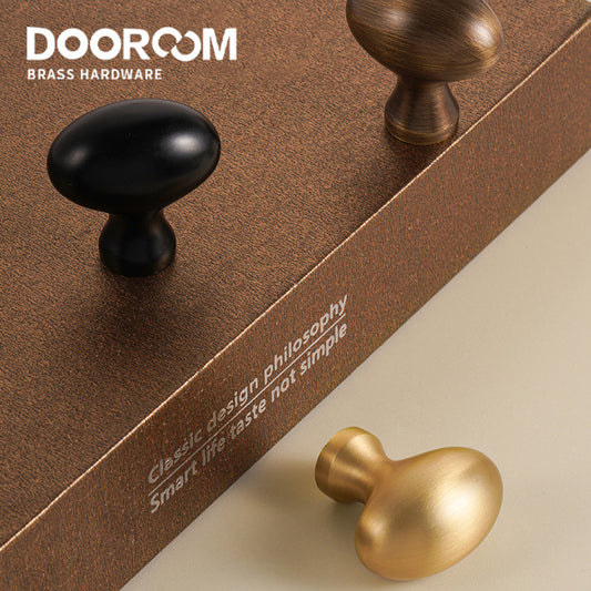 Dooroom Brass Egg Furniture Handles Wardrobe Dresser Cupboard Cabinet Door Drawer Shoe Box Pulls Pastoral Mediterranean Knobs DOOROOM