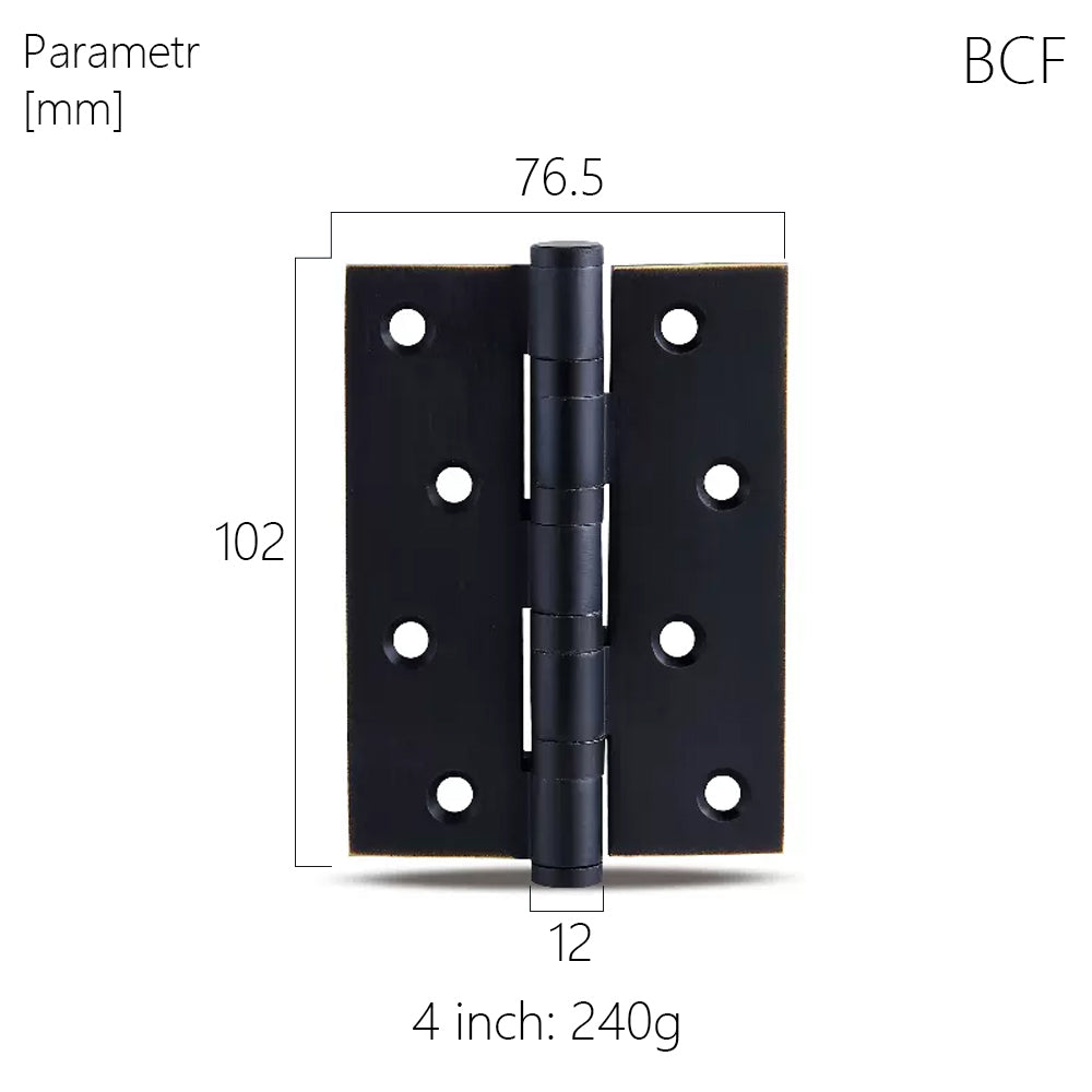 One Piece-Dooroom Brass Thick Bearing Hinges 4"x3"x3mm, 5"x3"x3mm Solid Wood Door American Black Gold Mute Hinges With Screws DOOROOM