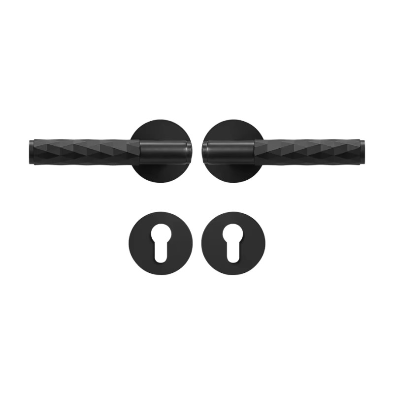 Dooroom Brass Hammered Door Lock Set Interior Bedroom Bathroom Double Wood Door Lever Set Dummy Privacy Passage Key Escutcheon DOOROOM