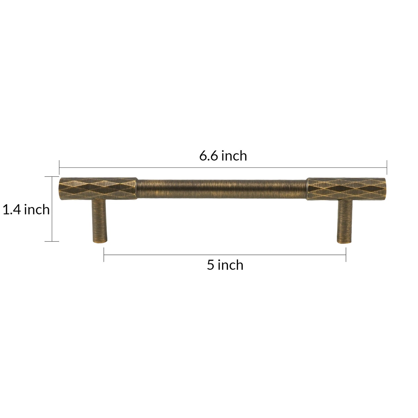 Set of 6 Antique Brass Bar Pulls DOOROOM