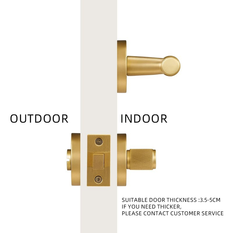 Dooroom brass knurled thumb turn key latch lever handle cylinder key escutcheon passage room lock DOOROOM