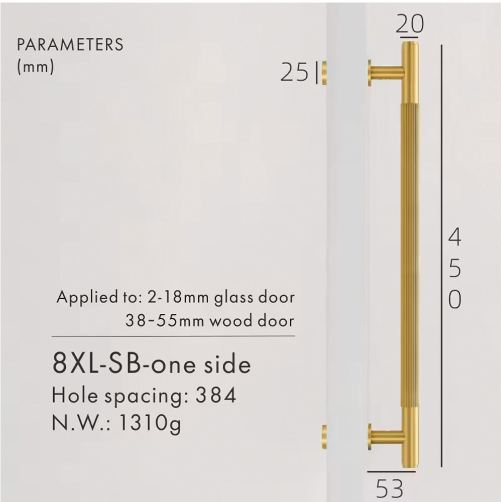 Dooroom Brass Double Single Sided Linear Striped Pull Bar Wood Gate Furniture Handle Door Handle Matt Gold Black Handle DOOROOM