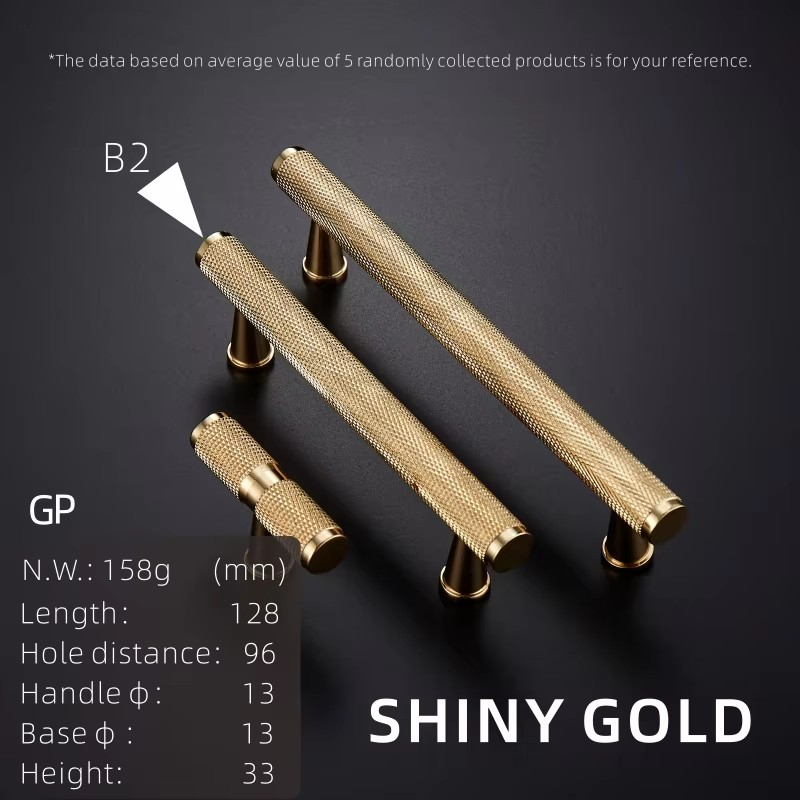 Dooroom Brass Furniture Handles Knurling Gold Black Modern Wardrobe Cabinet Dresser Cupboard Drawer Pulls Knobs bar Knurled DOOROOM