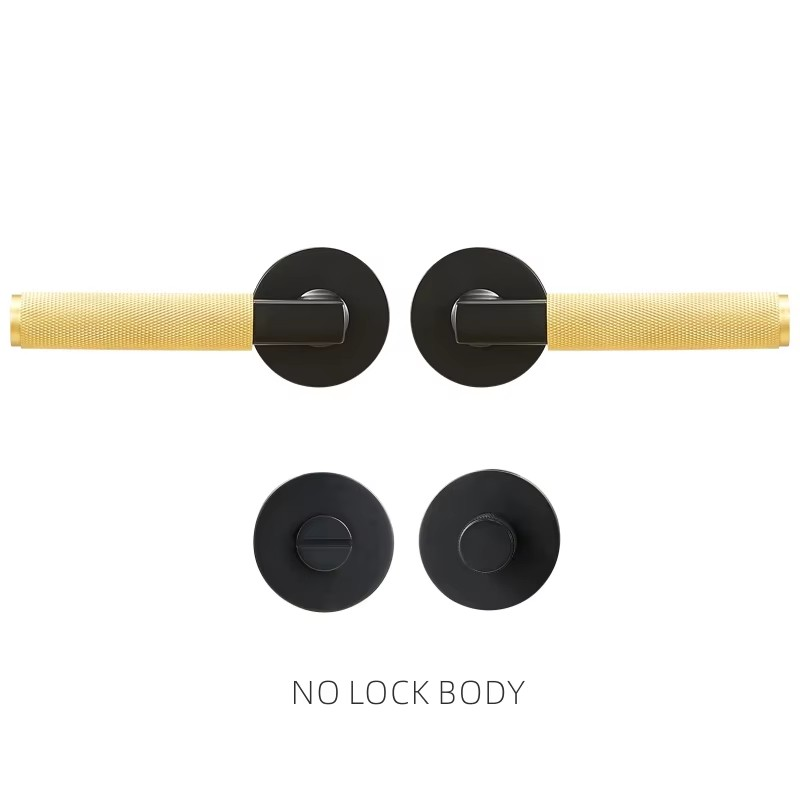 Dooroom thumbturn Knurled Brass Door Lock Set Modern Interior Bedroom Bathroom Wood Door Lever Set Dummy Privacy Passage Lock DOOROOM