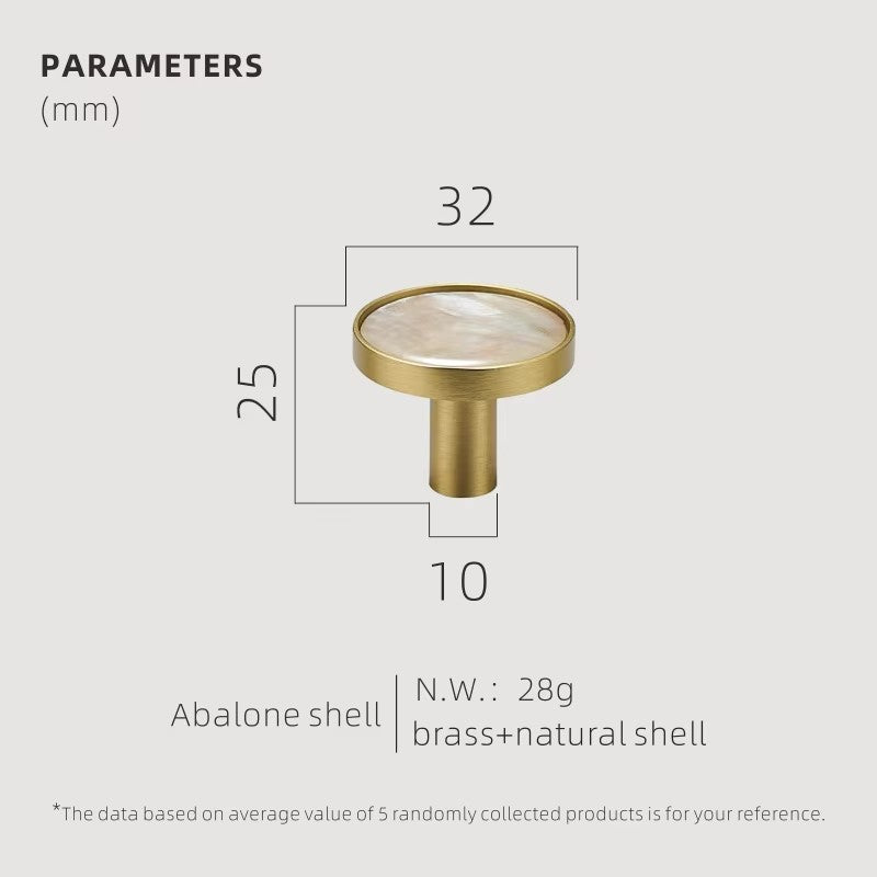 Dooroom Brass Furniture Handles Shell Simple Nordic Pastoral Wardrobe Dresser Knobs Cupboard Cabinet Drawer Round Colorful Pulls DOOROOM