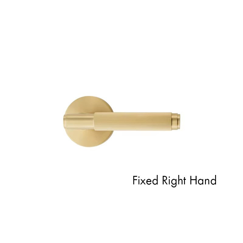 Dooroom US Standard for 2-1/8" Hole Brass Privacy Passage Lock Set Stripe Lever Round Panel  Interior Door Closet Dummy Handle DOOROOM