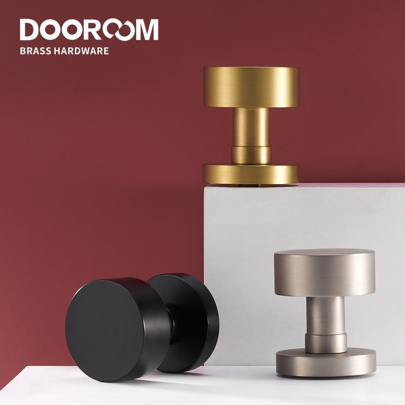 Dooroom Brass Door Lock Set Modern Brass Black Nickel Interior Bedroom Bathroom Double Wood Door Lever Set Dummy Handle Passage DOOROOM
