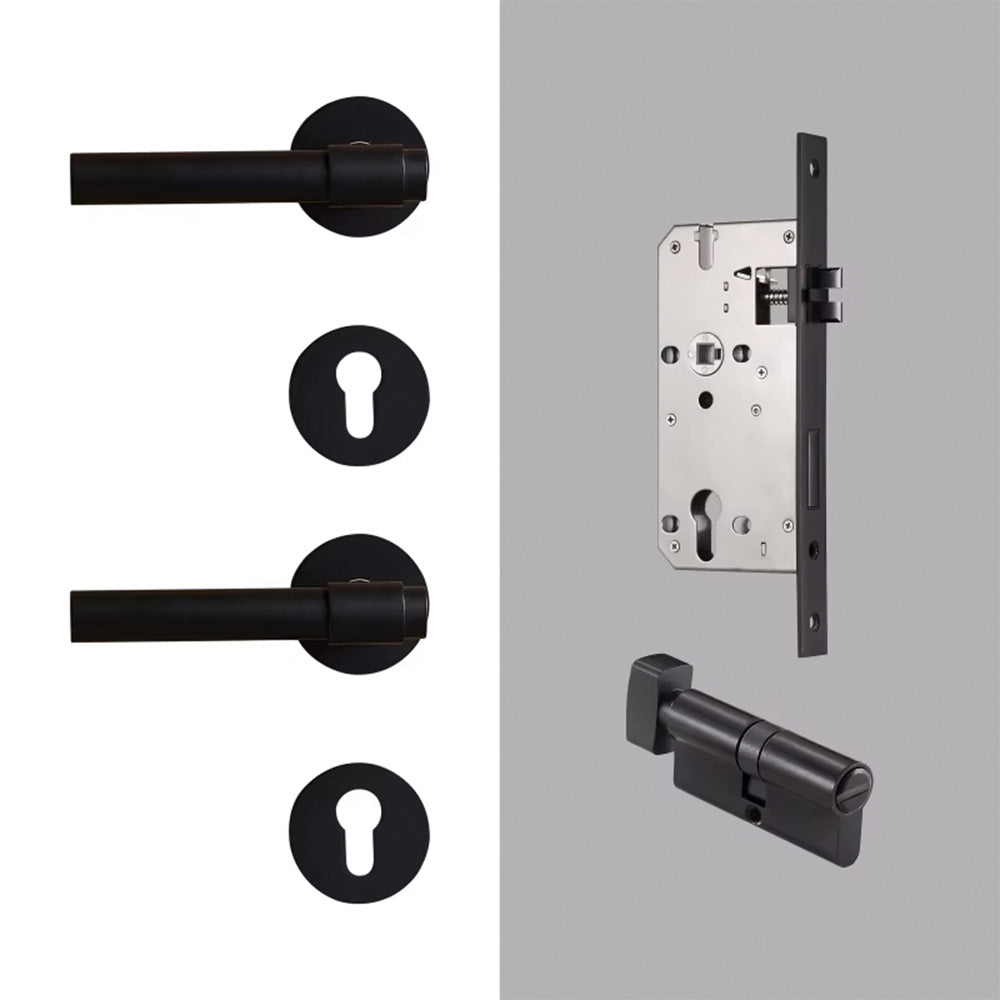 Dooroom Brass Lever Light Luxury Black Gold Modern Fashion Interior Room Bedroom Bathroom Solid Wood Door Lock Split Handle Knob DOOROOM