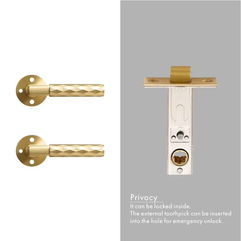 Dooroom Brass Door Lock Set Modern Black Nickel Hammered Interior Bedroom Bathroom Double Wood Door Lever Dummy Privacy Passage DOOROOM