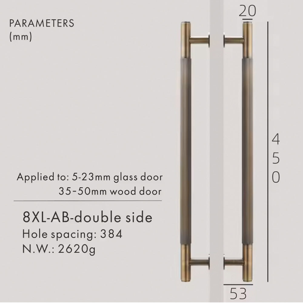 Dooroom Brass Double Single Sided Linear Striped Pull Bar Wood Gate Furniture Handle Door Handle Matt Gold Black Handle DOOROOM