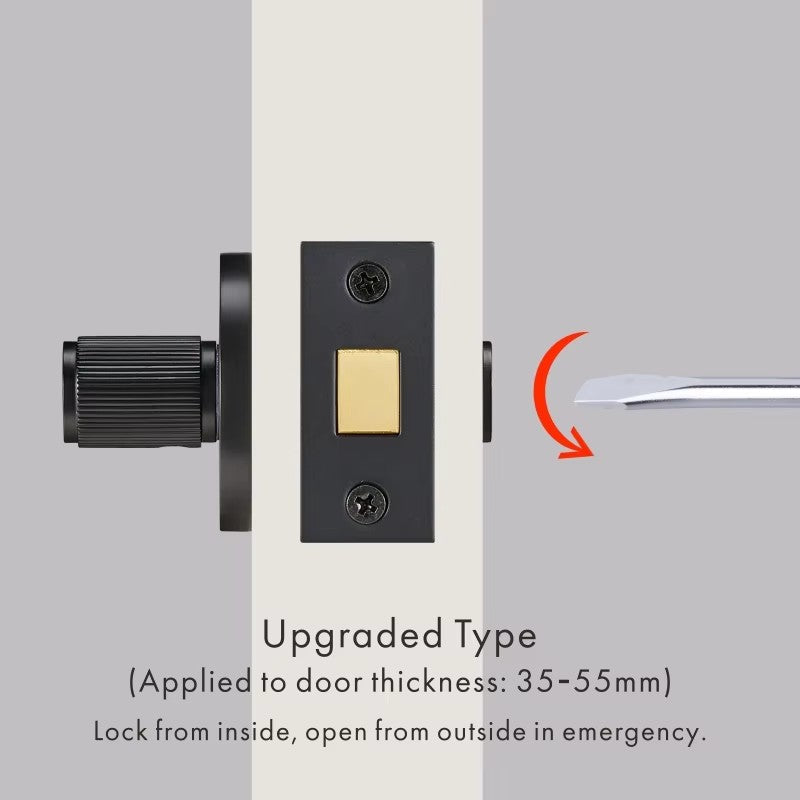 Dooroom Brass Linear Stripe Hidden Door Lock Set Living Room Bathroom Thumb Turn Matt Black Brushed Brass Open In Emergency DOOROOM