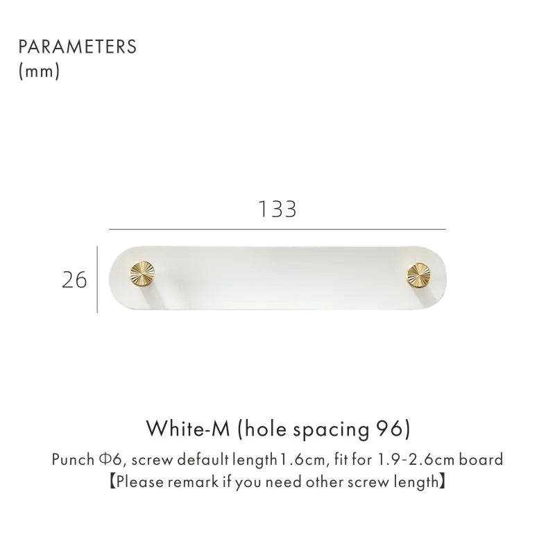 Dooroom Brass Furniture Handles Red Cow Leather Nordic DOOROOM