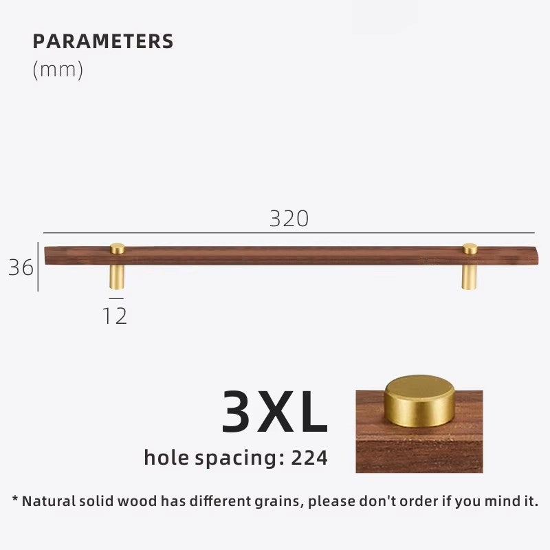 Dooroom Walnut Brass Furniture Handles Long Modern Pulls Cupboard Wardrobe Dresser Shoe Box Wine Bar Drawer Cabinet Knobs DOOROOM