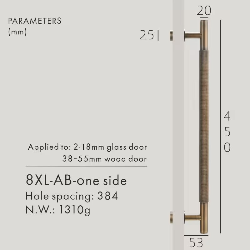 Dooroom Brass Knurled Door Handles Double Door Wood Door Shower Room Single Side Double Side Matt Gold Black Pulls DOOROOM