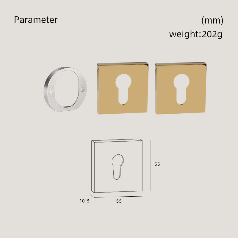 Dooroom Brass Door Handle Accessories Euro Cylinder Escutcheon square Matt Brass Antique Bronze Black DOOROOM