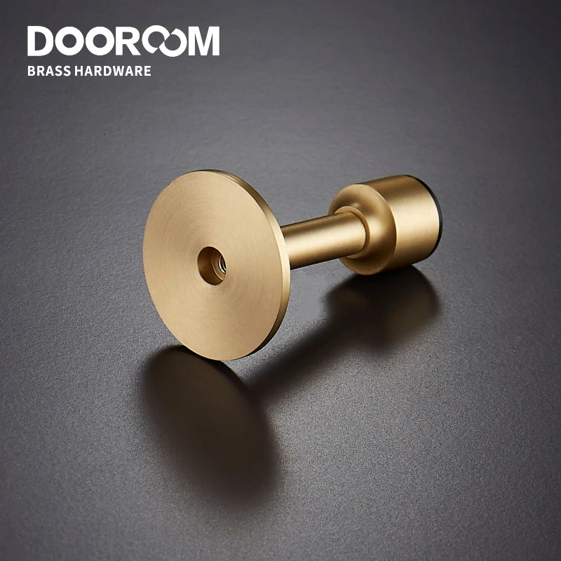 Dooroom Brass Door Stops Hole Free Bathroom Door Stopper Heavy Duty Floor Wall Mount Bumper Non-magnetic Door Holder Catch DOOROOM