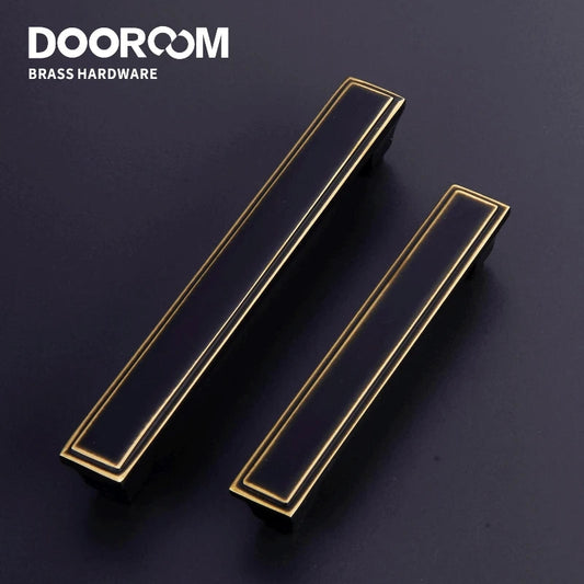 Dooroom Brass Furniture Handles Cupboard Wardrobe Dresser Cabinet Door European American Modern Chinese Black Pulls DOOROOM