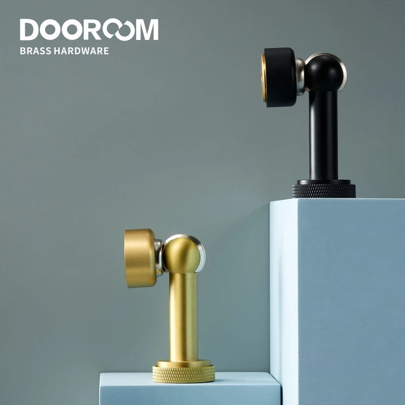 Dooroom Brass Door Stops Heavy Duty Knurling Door Holder Magnetic Door Stopper Catch DOOROOM