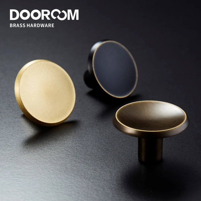 Dooroom New Solid Brass Furniture Handles Comfortable Cabinet Door Wardrobe Dresser Drawer Pulls American Rural Knobs DOOROOM