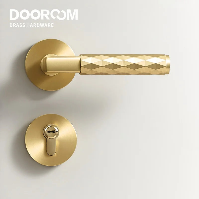 Dooroom Brass Door Lock Set Modern Black Nickel Hammered Interior Bedroom Bathroom Double Wood Door Lever Dummy Privacy Passage DOOROOM