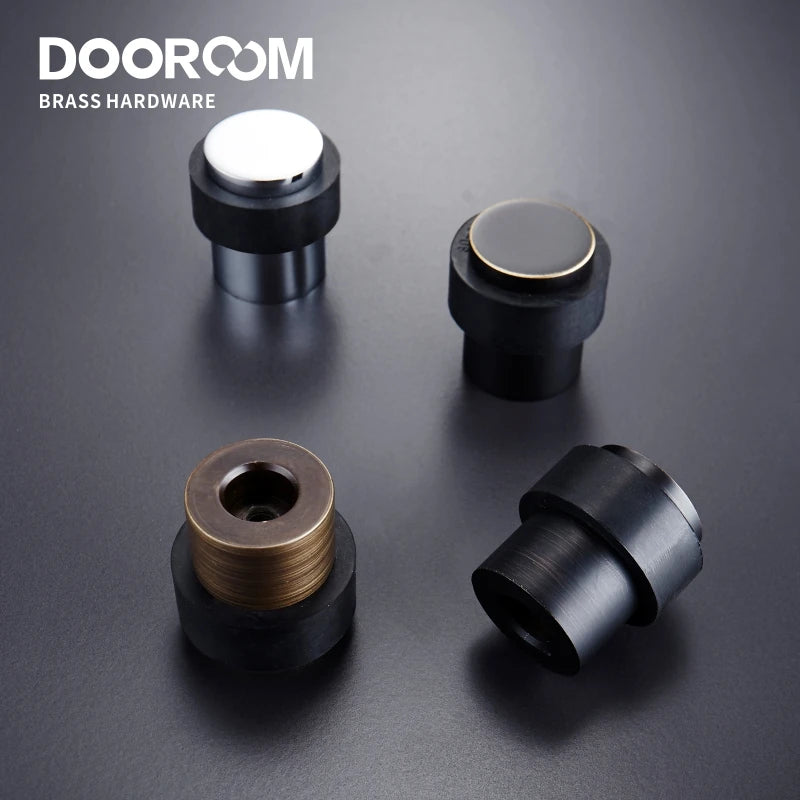 Dooroom Brass Environmental Rubber Door Stops Bathroom Door Stopper Heavy Duty Floor Mount Bumper Non-magnetic Door Holder Catch DOOROOM