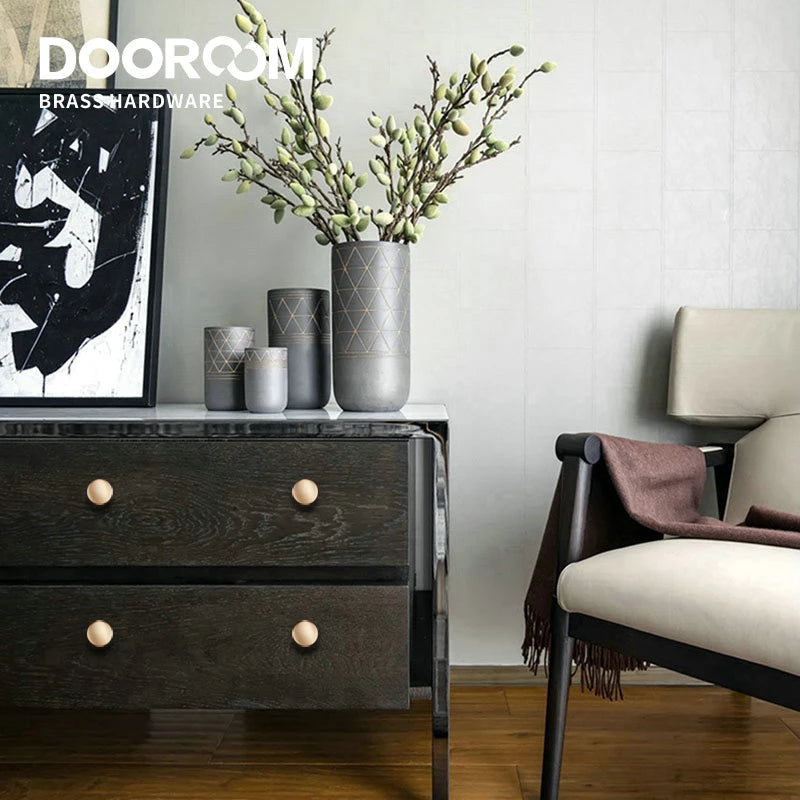 Dooroom Brass Furniture Handles Simple American Wardrobe Dresser Cupboard Cabinet Door Drawer Shoe Box Pulls Pastoral Knobs DOOROOM