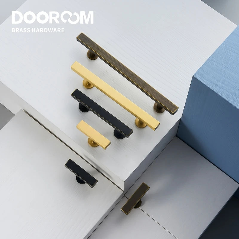Dooroom Brass Furniture Long Handles Modern Nordic Wardrobe Dresser Cupboard Cabinet Drawer Shoe Box Wine Bar Pulls Knobs DOOROOM