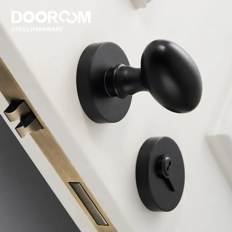 Dooroom Brass Door Lock Set Modern Interior Bedroom Bathroom Double Wood Door Lever Set Dummy Privacy Passage Hidden Door Lock DOOROOM