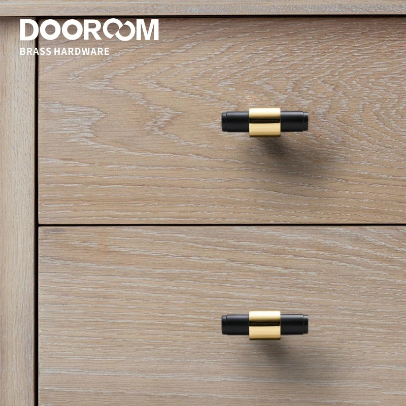 Dooroom Brass Furniture Handles Black Gold Light Luxury Modern Nordic Drawer Wardrobe Dresser Long Cabinet Knobs Pulls DOOROOM