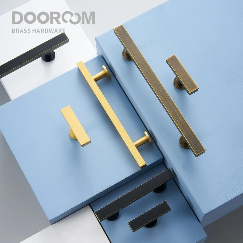 Dooroom Brass Furniture Long Handles Modern Nordic Wardrobe Dresser Cupboard Cabinet Drawer Shoe Box Wine Bar Pulls Knobs DOOROOM