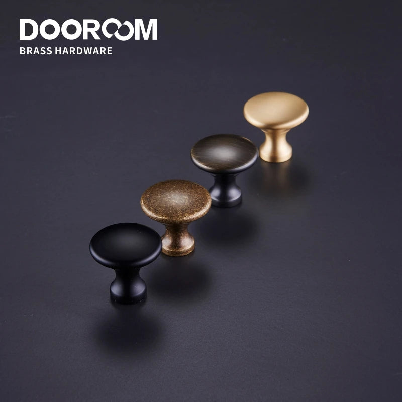 Dooroom Brass Furniture Handles Simple American Wardrobe Dresser Cupboard Cabinet Door Drawer Shoe Box Pulls Pastoral Knobs DOOROOM