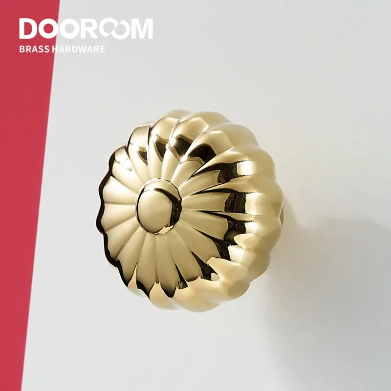 Dooroom Brass Furniture Handles Modern Pumpkin Shiny PVD Gold Bright Chrome Wardrobe Dresser Cupboard Cabinet Shoe Box Knobs DOOROOM