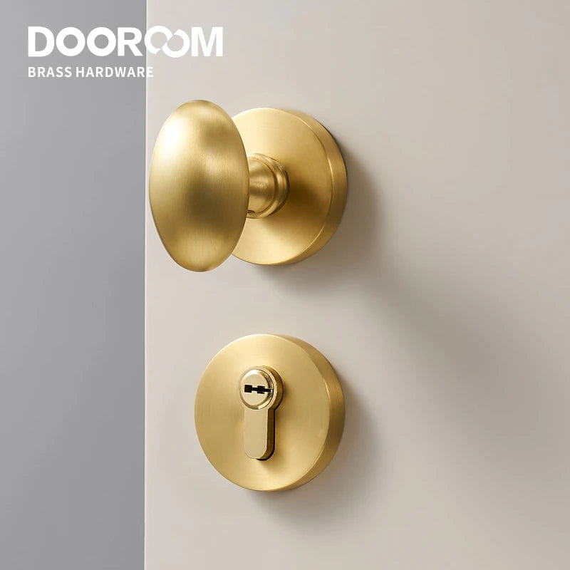 Dooroom Brass Door Lock Set Modern Interior Bedroom Bathroom Double Wood Door Lever Set Dummy Privacy Passage Hidden Door Lock DOOROOM