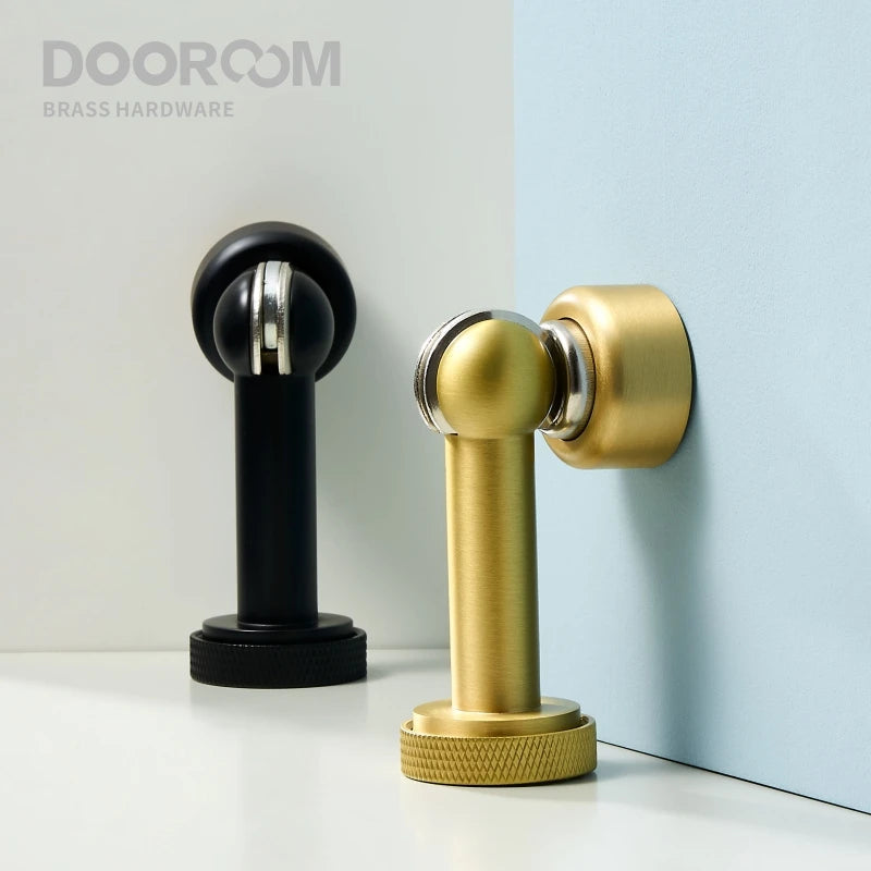 Dooroom Brass Door Stops Heavy Duty Knurling Door Holder Magnetic Door Stopper Catch DOOROOM