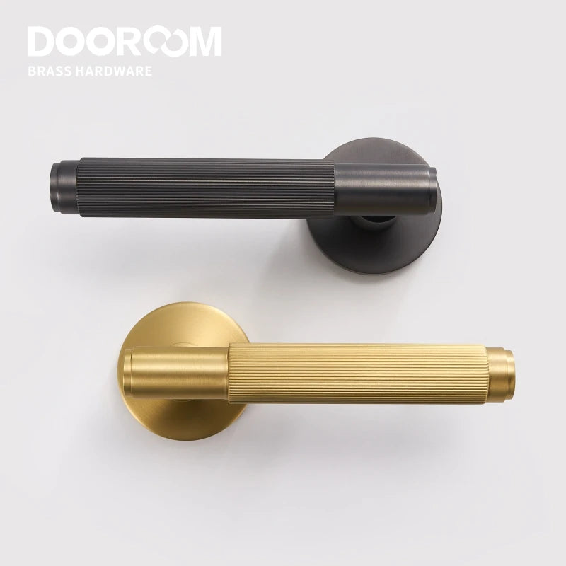 Dooroom Brass Door Lever Set Interior Bedroom Bathroom Dummy lock Set Privacy Passage Locks Tubular Latch linear Thumb Turn DOOROOM