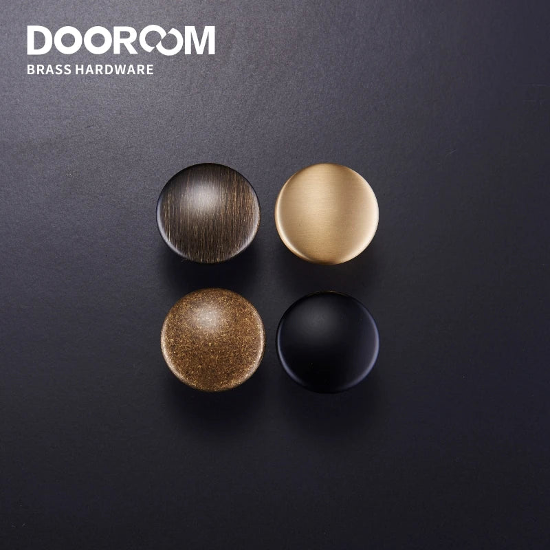 Dooroom Brass Furniture Handles Simple American Wardrobe Dresser Cupboard Cabinet Door Drawer Shoe Box Pulls Pastoral Knobs DOOROOM