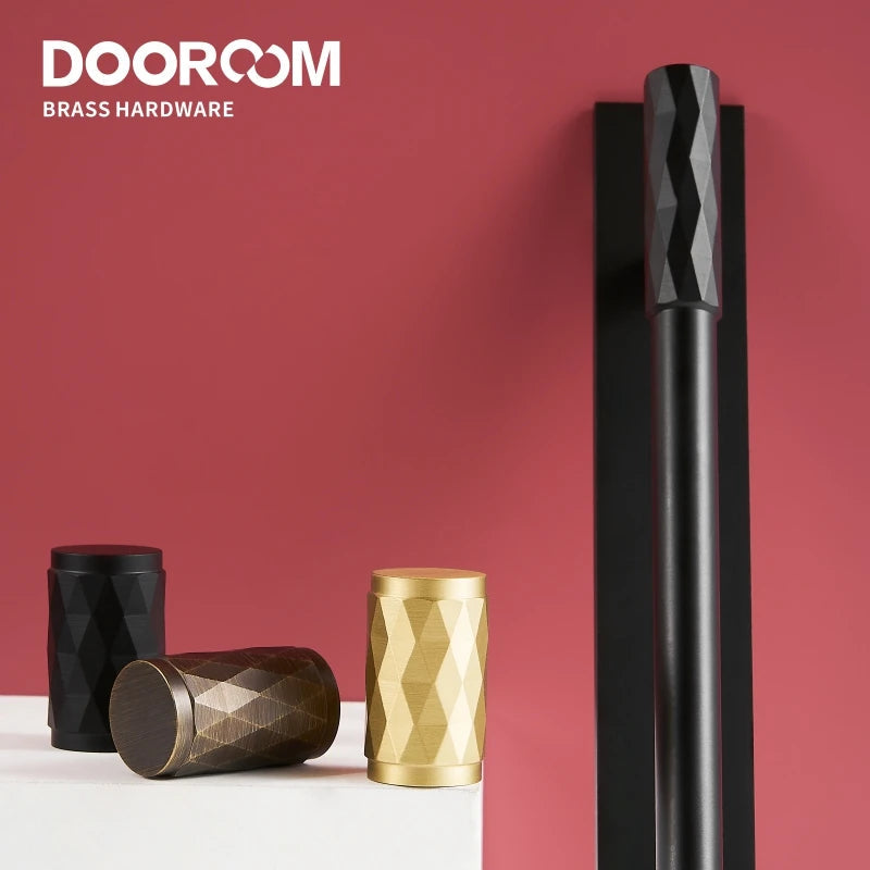 Dooroom Brass Furniture Handles Modern Hammered Black Gold Cupboard Wardrobe Dresser Shoe Box Drawer Cabinet Knobs Pulls DOOROOM