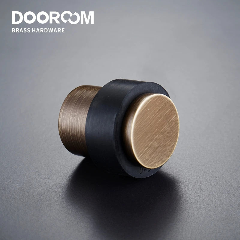 Dooroom Brass Environmental Rubber Door Stops Bathroom Door Stopper Heavy Duty Floor Mount Bumper Non-magnetic Door Holder Catch DOOROOM
