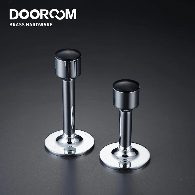 Dooroom Brass Door Stops Hole Free Bathroom Door Stopper Heavy Duty Floor Wall Mount Bumper Non-magnetic Door Holder Catch DOOROOM