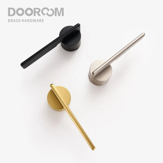 Dooroom Brass Door Lock Set Modern Gold Black Silver Interiror Bedroom Bathroom Double Wood Door Lever Set Dummy Handle Knob DOOROOM