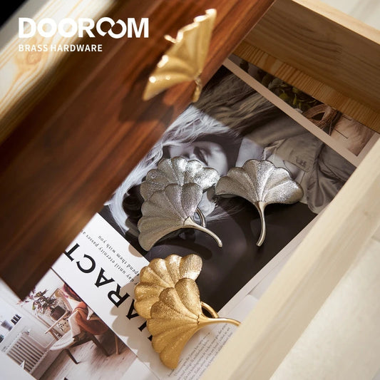 Dooroom Brass Handles Gold Silver Furniture Pulls Natural Light Luxury Wardrobe Dresser Cupboard Cabinet Drawer Pulls Knobs DOOROOM