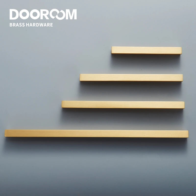 Dooroom Zoe Brass Furniture Handles Long Modern Matt Wardrobe Dresser Cupboard Cabinet Door Drawer Pulls Knobs DOOROOM