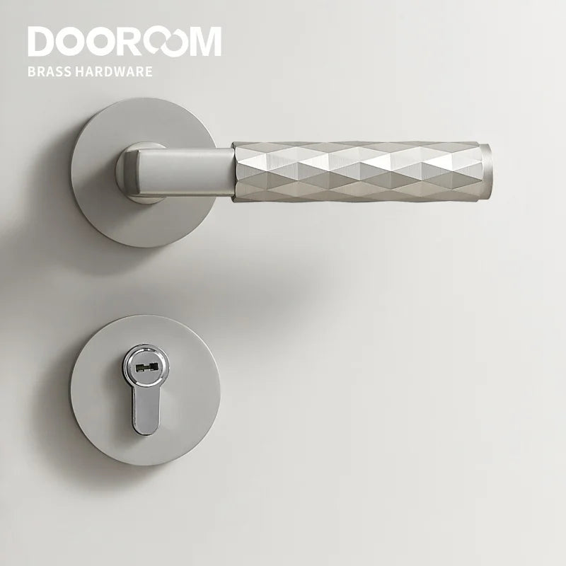 Dooroom Brass Door Lock Set Modern Black Nickel Hammered Interior Bedroom Bathroom Double Wood Door Lever Dummy Privacy Passage DOOROOM