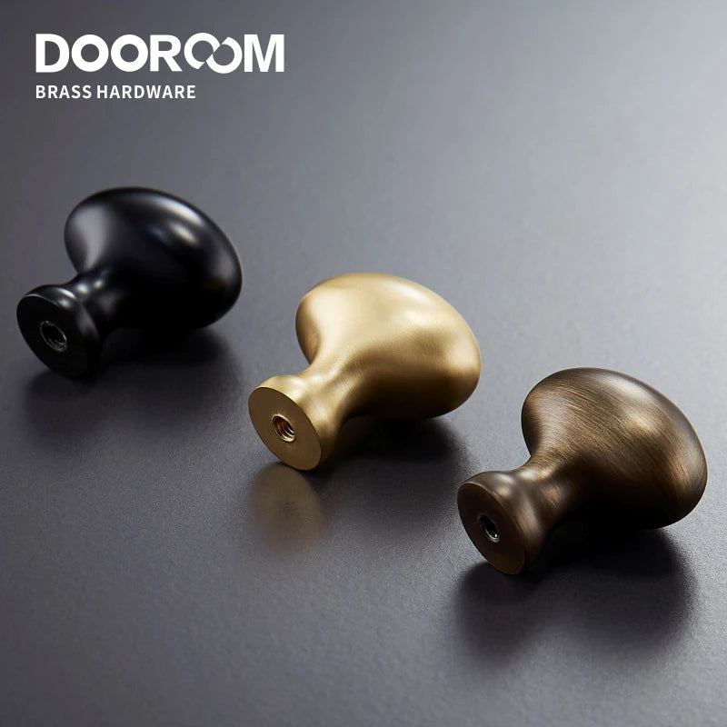 Dooroom Brass Egg Furniture Handles Wardrobe Dresser Cupboard Cabinet Door Drawer Shoe Box Pulls Pastoral Mediterranean Knobs DOOROOM