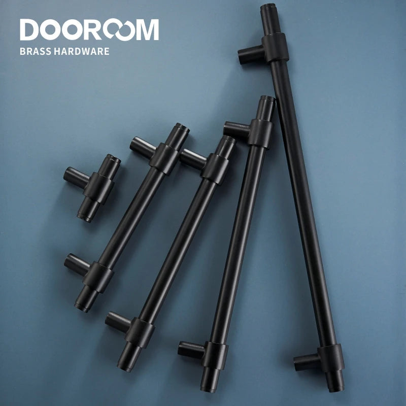 Dooroom Brass Furniture Handles Black Gold Light Luxury Modern Nordic Drawer Wardrobe Dresser Long Cabinet Knobs Pulls DOOROOM