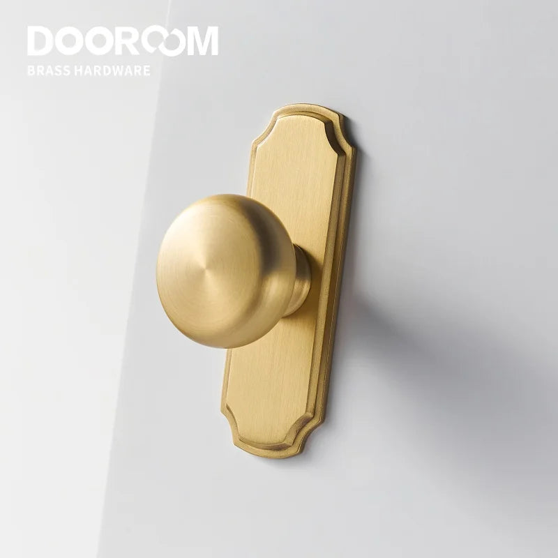 Dooroom Brass Furniture Handles Matt Nickel Yellow Bronze Pulls With Base Cupboard Wardrobe Dresser Shoe Box Drawer Cabinet Knob DOOROOM