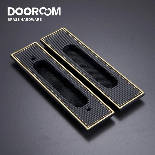 Dooroom Brass Sliding Door Handles Modern Stripy Push Pull Hidden Handle Interior Living Room Bathroom Balcony Keyless DOOROOM
