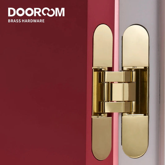 Dooroom Invisible Door Hinges 3D Adjustable Bearing Hinges Shiny Gold Black Bright Chrome Zinc Alloy Butt Hinge DOOROOM